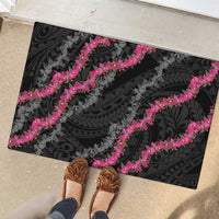 Guam Bougainvillea Lei Rubber Doormat Chamorro Tribal Pattern