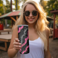 Guam Bougainvillea Lei Skinny Tumbler Chamorro Tribal Pattern