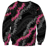 Guam Bougainvillea Lei Sweatshirt Chamorro Tribal Pattern