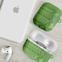 Hawaii Molokai Island Kukui Nut Flowers AirPods Case Tribal Kakau Pattern LT9 - Polynesian Pride
