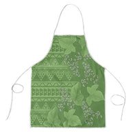 Hawaii Molokai Island Kukui Nut Flowers Apron Tribal Kakau Pattern LT9 Green - Polynesian Pride