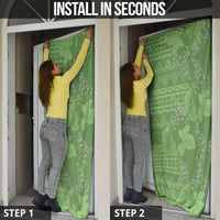 Hawaii Molokai Island Kukui Nut Flowers Door Cover Tribal Kakau Pattern - Polynesian Pride