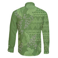 Hawaii Molokai Island Kukui Nut Flowers Family Matching Mermaid Dress and Hawaiian Shirt Tribal Kakau Pattern