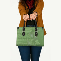 Hawaii Molokai Island Kukui Nut Flowers Leather Bag Tribal Kakau Pattern LT9 - Polynesian Pride