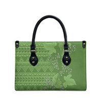 Hawaii Molokai Island Kukui Nut Flowers Leather Bag Tribal Kakau Pattern LT9 - Polynesian Pride