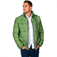 Hawaii Molokai Island Kukui Nut Flowers Padded Jacket Tribal Kakau Pattern - Polynesian Pride