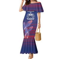 Custom Samoa 1962 Independence Day Custom Mermaid Dress Manuia le Aso Tuto'atasi Ula Nifo Blue Art LT9 Women Blue - Polynesian Pride