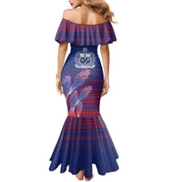 Custom Samoa 1962 Independence Day Custom Mermaid Dress Manuia le Aso Tuto'atasi Ula Nifo Blue Art LT9 - Polynesian Pride