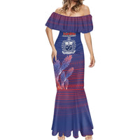 Custom Samoa 1962 Independence Day Custom Mermaid Dress Manuia le Aso Tuto'atasi Ula Nifo Blue Art LT9 - Polynesian Pride
