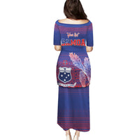 Custom Samoa 1962 Independence Day Custom Puletasi Manuia le Aso Tuto'atasi Ula Nifo Blue Art LT9 - Polynesian Pride