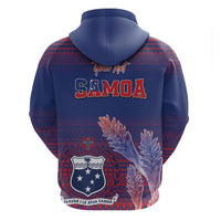 Custom Samoa 1962 Independence Day Custom Zip Hoodie Manuia le Aso Tuto'atasi Ula Nifo Blue Art