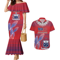 Custom Samoa 1962 Independence Day Custom Couples Matching Mermaid Dress and Hawaiian Shirt Manuia le Aso Tuto'atasi Ula Nifo Red Art LT9 Red - Polynesian Pride