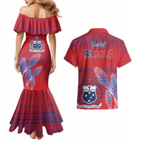 Custom Samoa 1962 Independence Day Custom Couples Matching Mermaid Dress and Hawaiian Shirt Manuia le Aso Tuto'atasi Ula Nifo Red Art LT9 - Polynesian Pride