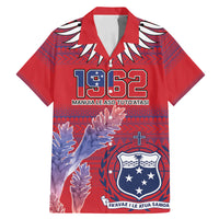 Custom Samoa 1962 Independence Day Custom Family Matching Mermaid Dress and Hawaiian Shirt Manuia le Aso Tuto'atasi Ula Nifo Red Art
