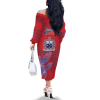 Custom Samoa 1962 Independence Day Custom Family Matching Off The Shoulder Long Sleeve Dress and Hawaiian Shirt Manuia le Aso Tuto'atasi Ula Nifo Red Art