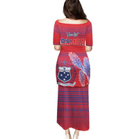 Custom Samoa 1962 Independence Day Custom Puletasi Manuia le Aso Tuto'atasi Ula Nifo Red Art LT9 - Polynesian Pride