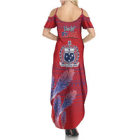 Custom Samoa 1962 Independence Day Custom Summer Maxi Dress Manuia le Aso Tuto'atasi Ula Nifo Red Art