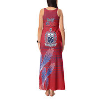 Custom Samoa 1962 Independence Day Custom Tank Maxi Dress Manuia le Aso Tuto'atasi Ula Nifo Red Art LT9 - Polynesian Pride