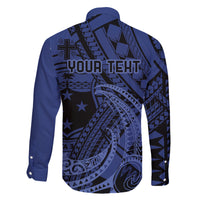 Custom Samoa 62nd Manuia le Aso Tuto'atasi Family Matching Short Sleeve Bodycon Dress and Hawaiian Shirt Samoan Tatau Blue Art