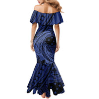Custom Samoa 62nd Manuia le Aso Tuto'atasi Mermaid Dress Samoan Tatau Blue Art LT9 - Polynesian Pride
