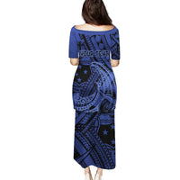 Custom Samoa 62nd Manuia le Aso Tuto'atasi Puletasi Samoan Tatau Blue Art LT9 - Polynesian Pride