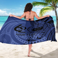 Custom Samoa 62nd Manuia le Aso Tuto'atasi Sarong Samoan Tatau Blue Art