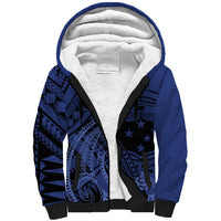 Custom Samoa 62nd Manuia le Aso Tuto'atasi Sherpa Hoodie Samoan Tatau Blue Art LT9 Unisex Blue - Polynesian Pride