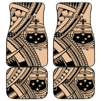 Custom Samoa Manuia le 62 Tausaga O le Tuto’atasi Car Mats Samoan Tatau Beige Art