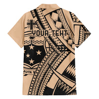 Custom Samoa Manuia le 62 Tausaga O le Tutoatasi Hawaiian Shirt Samoan Tatau Beige Art LT9 - Polynesian Pride