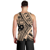 Custom Samoa Manuia le 62 Tausaga O le Tuto’atasi Men Tank Top Samoan Tatau Beige Art