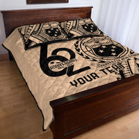 Custom Samoa Manuia le 62 Tausaga O le Tuto’atasi Quilt Bed Set Samoan Tatau Beige Art