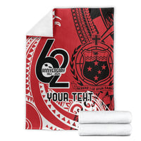 Custom Samoa Manuia le 62 Tausaga O le Tuto’atasi Blanket Samoan Tatau Red Art