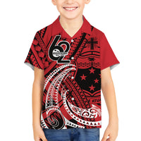 Custom Samoa Manuia le 62 Tausaga O le Tuto’atasi Family Matching Summer Maxi Dress and Hawaiian Shirt Samoan Tatau Red Art