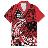 Custom Samoa Manuia le 62 Tausaga O le Tuto’atasi Family Matching Tank Maxi Dress and Hawaiian Shirt Samoan Tatau Red Art