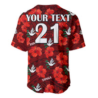 (Custom Text And Number) Tonga Rugby Baseball Jersey Polynesian Style With Hibiscus LT9 - Polynesian Pride