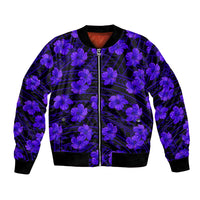 Polynesian Pride Hawaii Style With Hibiscus Bomber Jacket Blue LT9 Unisex Blue - Polynesian Pride