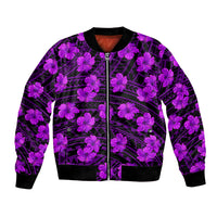 Polynesian Pride Hawaii Style With Hibiscus Bomber Jacket Purple LT9 Unisex Purple - Polynesian Pride