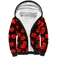 Polynesian Pride Hawaii Style With Hibiscus Sherpa Hoodie Red LT9 Unisex Red - Polynesian Pride