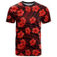 Polynesian Pride Hawaii Style With Hibiscus T Shirt Red LT9 Red - Polynesian Pride