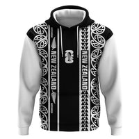 Custom New Zealand Football White Fern Supporter Hoodie LT9 Pullover Hoodie Black - Polynesian Pride