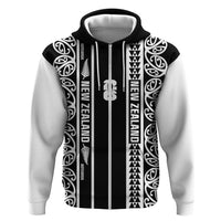 Custom New Zealand Football White Fern Supporter Hoodie LT9 Zip Hoodie Black - Polynesian Pride
