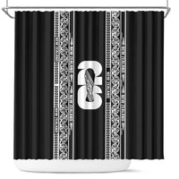 New Zealand Football White Fern Supporter Shower Curtain LT9 Black - Polynesian Pride