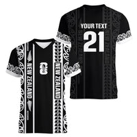 Custom New Zealand Football White Fern Supporter Women V-Neck T-Shirt