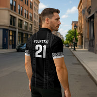 Custom New Zealand Football White Fern Supporter Zipper Polo Shirt