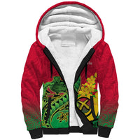 Personalised Vanuatu Islands Sherpa Hoodie Polynesian Tattoo and Sea Turtle LT9 Unisex Green - Polynesian Pride