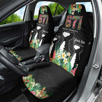 671 Guam Personalised Car Seat Cover Latte Stone and Tropical Flowers