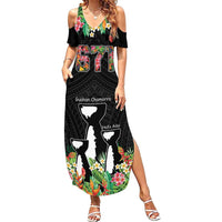 671 Guam Personalised Family Matching Summer Maxi Dress and Hawaiian Shirt Latte Stone and Tropical Flowers