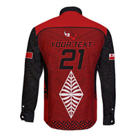 Custom Tonga Rugby Long Sleeve Button Shirt Go Champions World Cup 2023 Ngatu Unique LT9 - Polynesian Pride