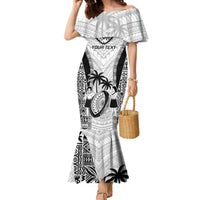 Custom Fiji Rugby Mermaid Dress Go Champions World Cup 2023 Tapa Unique White Vibe LT9 Women White - Polynesian Pride
