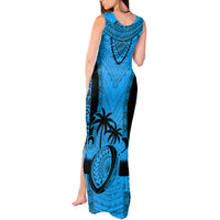 Custom Fiji Rugby Tank Maxi Dress Go Champions World Cup 2023 Tapa Unique Blue Vibe LT9 - Polynesian Pride